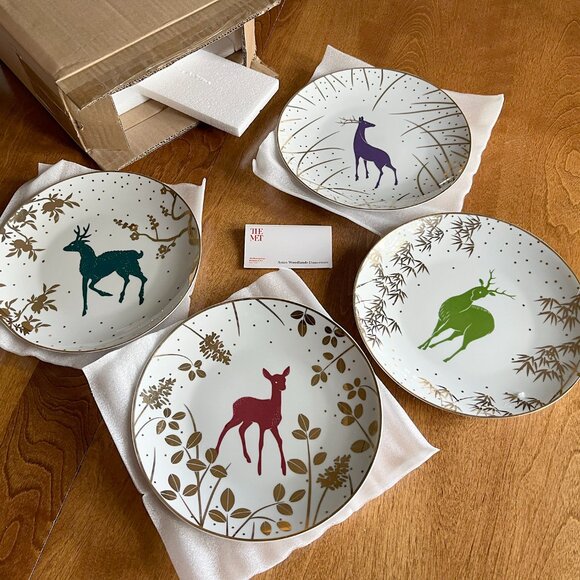 The Met "Asian Woodlands" plates set NIB - Picture 2 of 12